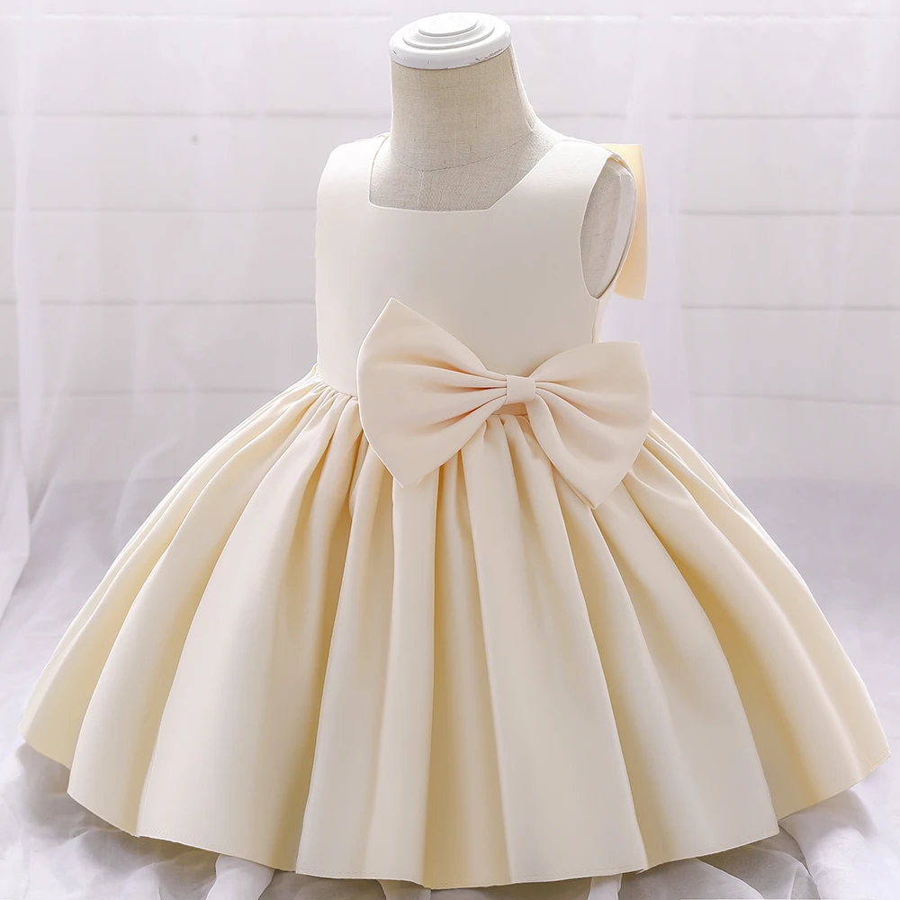 Toddler Bow Party Baby Girls Dress Elegant 1st Birthday Baptism Bridesmaids Princess Dresses for Girl Gala Wedding Prom Costumes