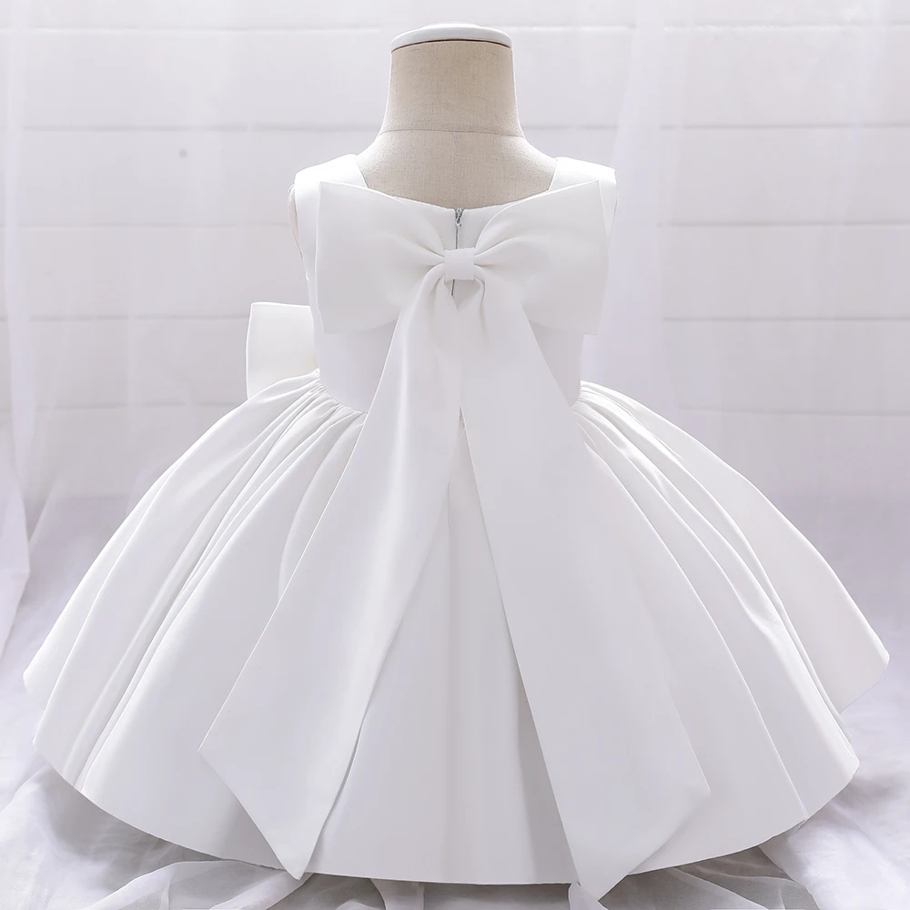 Toddler Bow Party Baby Girls Dress Elegant 1st Birthday Baptism Bridesmaids Princess Dresses for Girl Gala Wedding Prom Costumes
