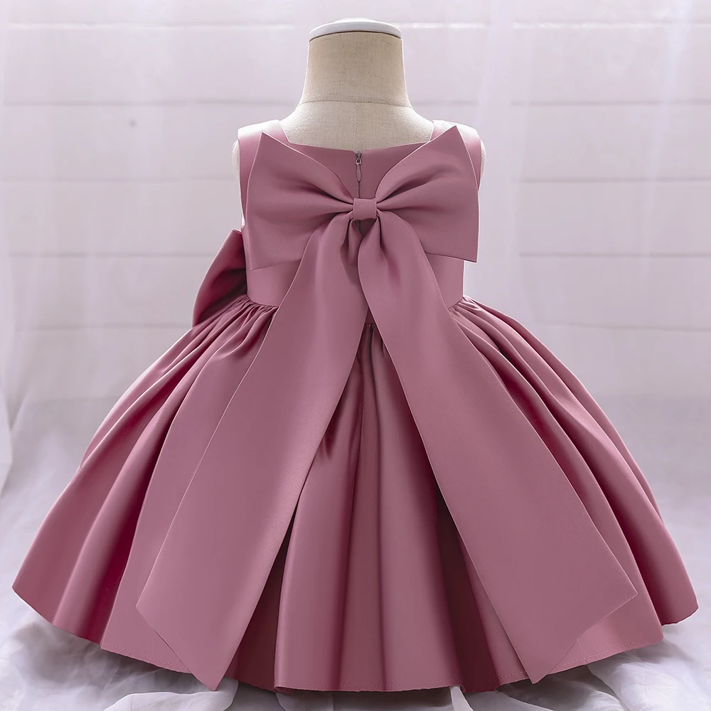 Toddler Bow Party Baby Girls Dress Elegant 1st Birthday Baptism Bridesmaids Princess Dresses for Girl Gala Wedding Prom Costumes
