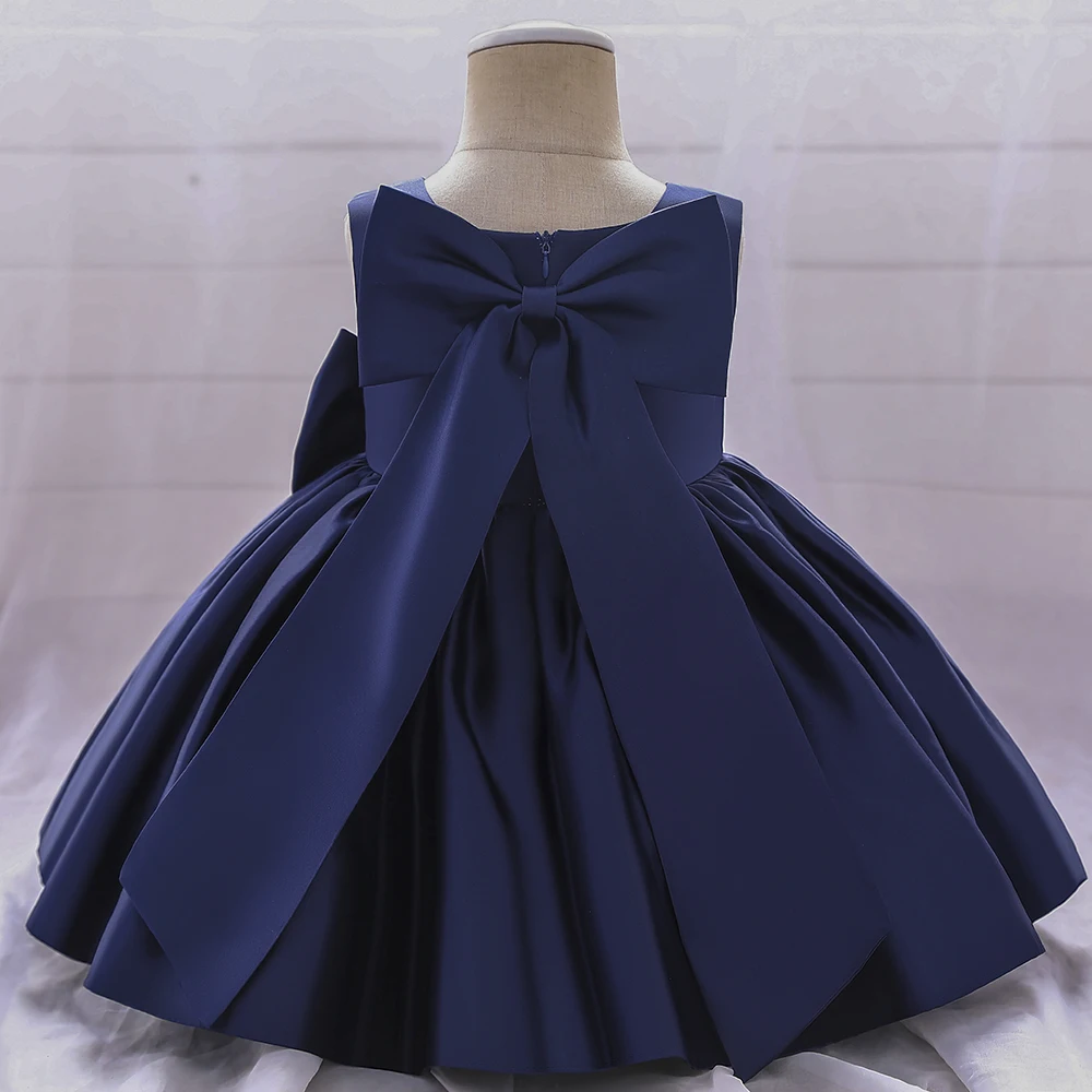 Toddler Bow Party Baby Girls Dress Elegant 1st Birthday Baptism Bridesmaids Princess Dresses for Girl Gala Wedding Prom Costumes