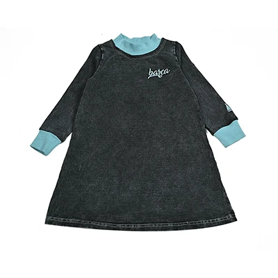 New Fall Collection Family Matching Children Clothes Boy Shirt Girls Dress 2Pcs Girls Outfit baby Set Garment Washing Black Gray