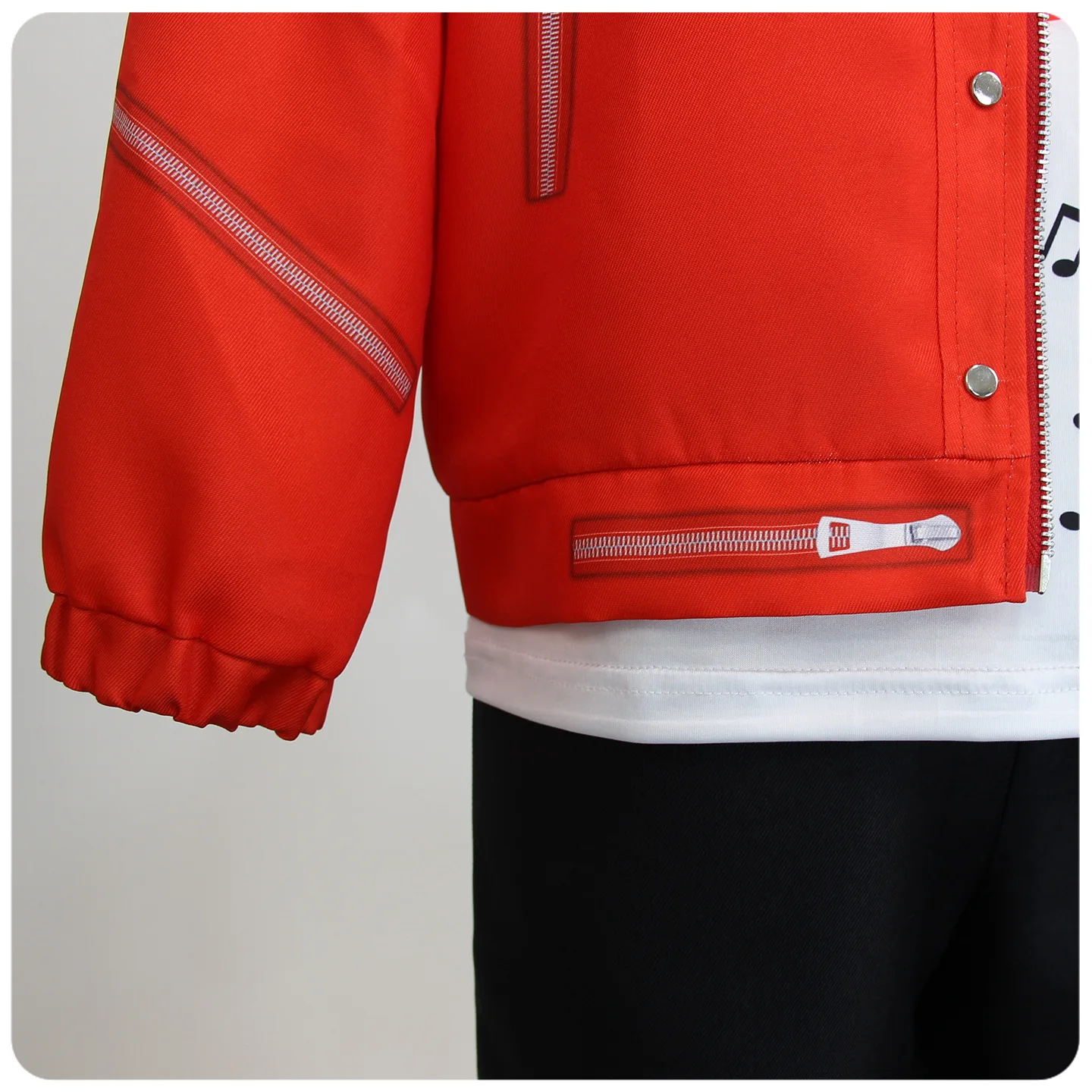 Boys Moonwalk Red Jacket Costume Set Piano Print T Shirt Black Pants For Kids Stage Show Halloween Singer Cosplay Outfit