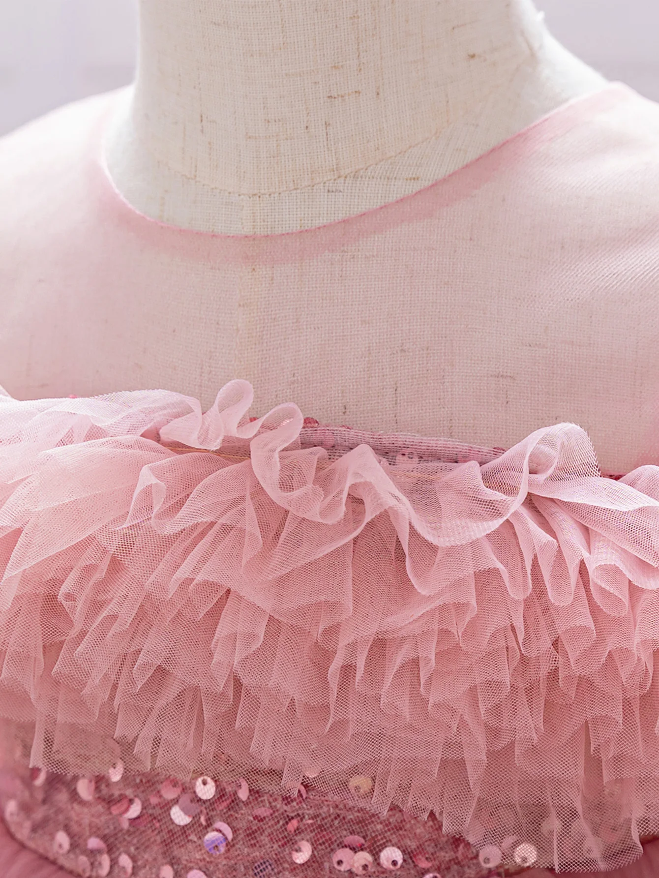 Elegant Sequin Party Baby Girl Dress Toddler Lace 1st Birthday Tailing Princess Prom Gown Wedding Bridesmaid Kid Evening Dresses