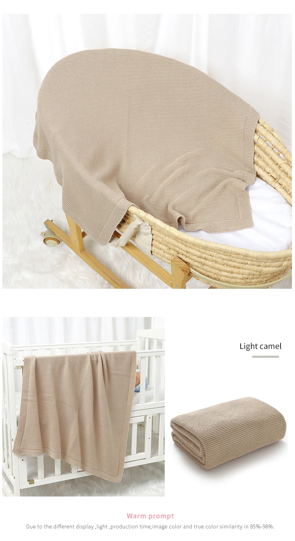 Baby Blankets 100*80cm Cotton Knit Newborn Infant Boys Girls Stroller Bed Swaddle Wrap Quilts Super Soft Toddler Receiving Mats