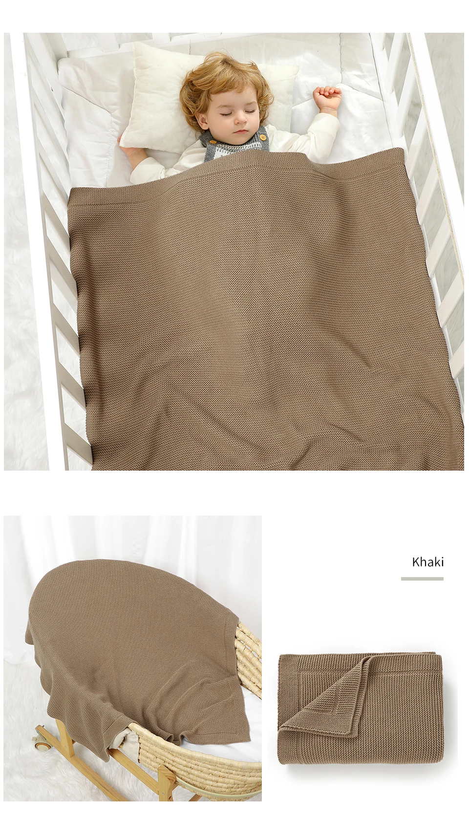 Baby Blankets 100*80cm Cotton Knit Newborn Infant Boys Girls Stroller Bed Swaddle Wrap Quilts Super Soft Toddler Receiving Mats