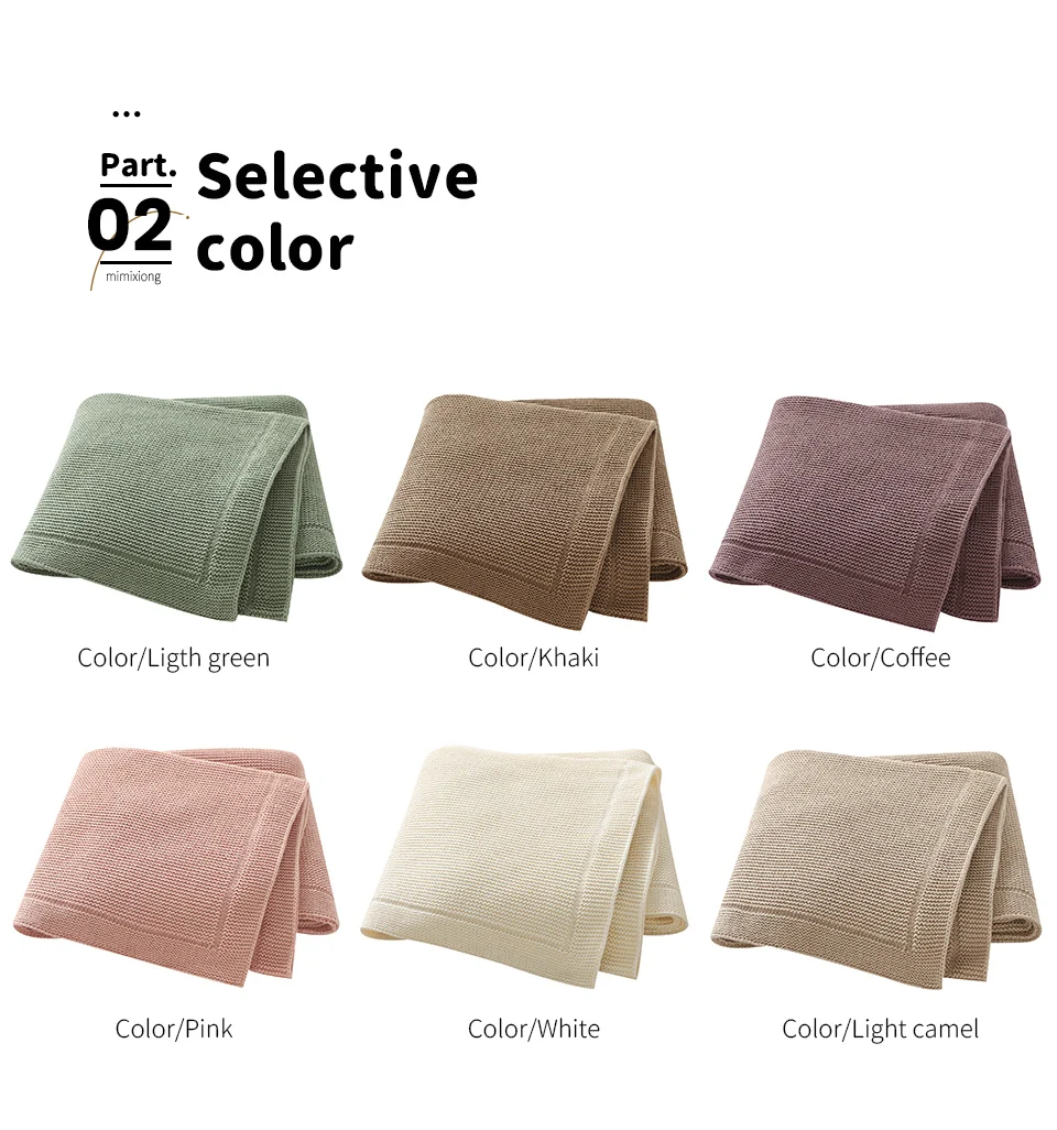 Baby Blankets 100*80cm Cotton Knit Newborn Infant Boys Girls Stroller Bed Swaddle Wrap Quilts Super Soft Toddler Receiving Mats
