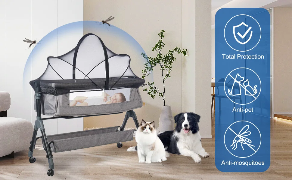 Mosquito Net for Baby Bed Four Seasons Universal Newborn Baby Removable Portable Ventilate Foldable Encrypted Crib Protectors