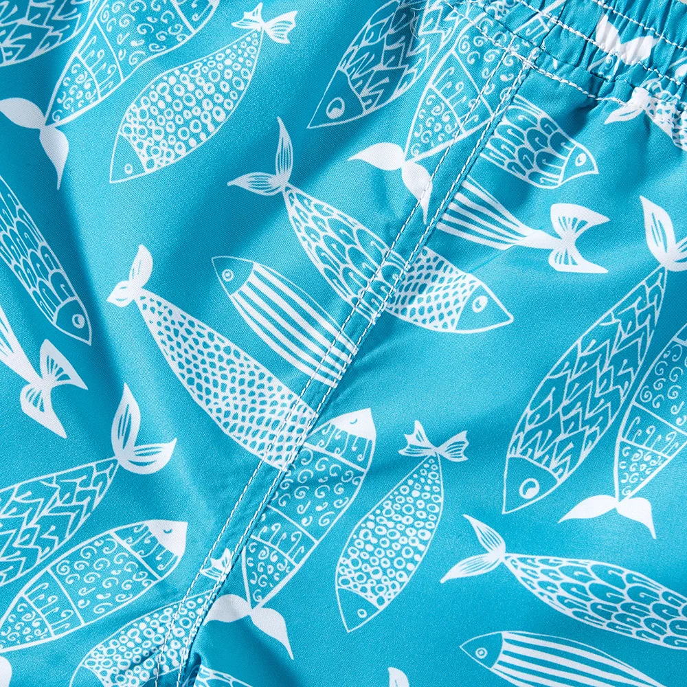 Kids Boys Swimming Shorts Tree Print Beach Short Pant Polyester Quickdry Boy's Swimwear Summer Beachwear Age 5-14Y Youngsters