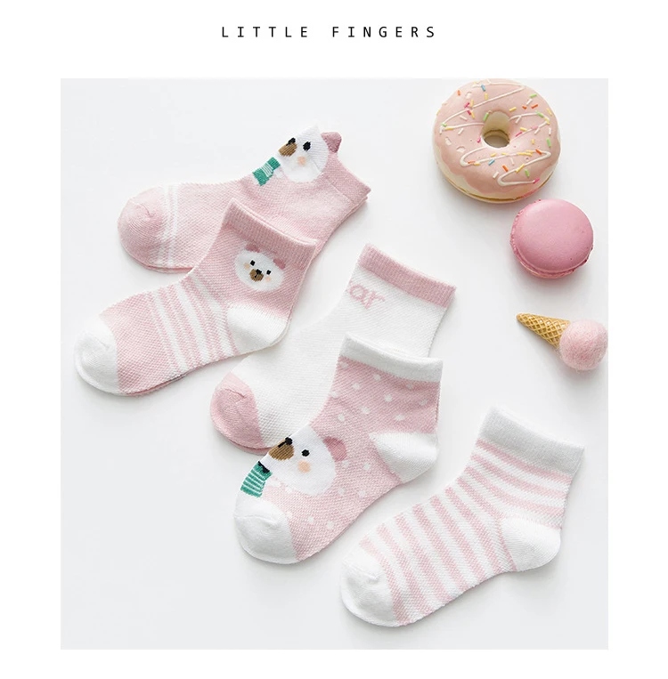 30Pairs/lot 0-2Y Infant Baby Socks for Girls Cotton Mesh Cute Newborn Boy Toddler Socks Baby Clothes Accessories