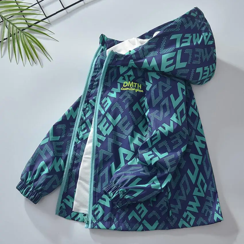Korean Fashion Jacket For Girls Teenager Casual Gradient Hooded Coat Boys Blazer Spring Autumn Windproof Sweet Coats Windbreaker