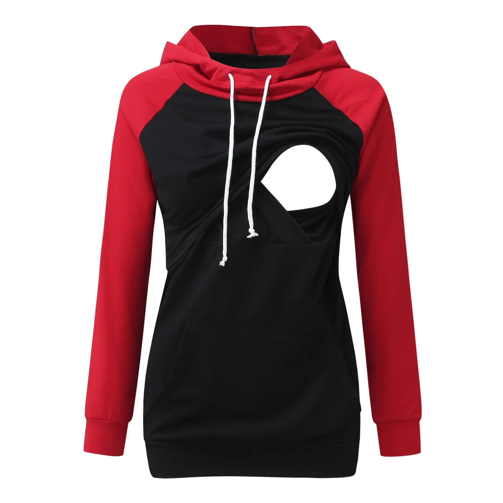 Womens Maternity Nursing Hoodie Sweatshirt Hoodies Long Sleeve Breastfeeding Pregnancy Top Kangaroo Pocket Clothes