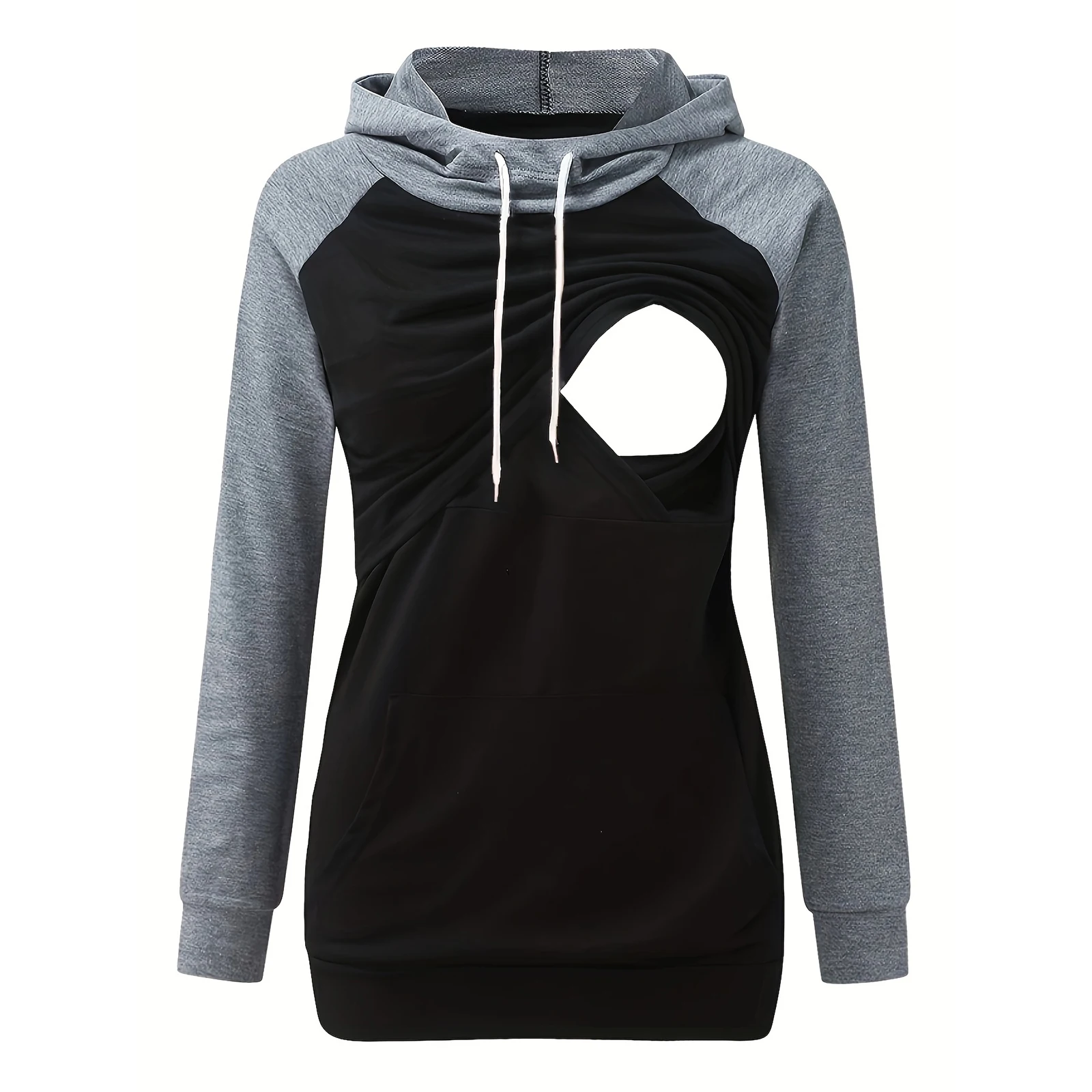 Womens Maternity Nursing Hoodie Sweatshirt Hoodies Long Sleeve Breastfeeding Pregnancy Top Kangaroo Pocket Clothes