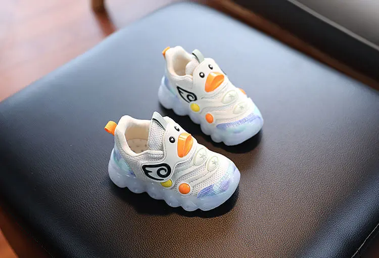 New LED Light-up Cartoon Sneakers for Toddlers - Soft Sole Running Shoes for Boys & Girls, Baby Glowing Sport Shoes