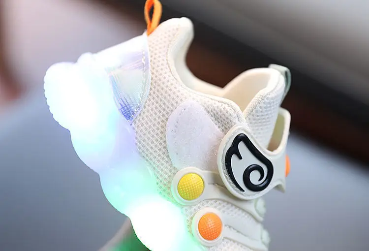 New LED Light-up Cartoon Sneakers for Toddlers - Soft Sole Running Shoes for Boys & Girls, Baby Glowing Sport Shoes