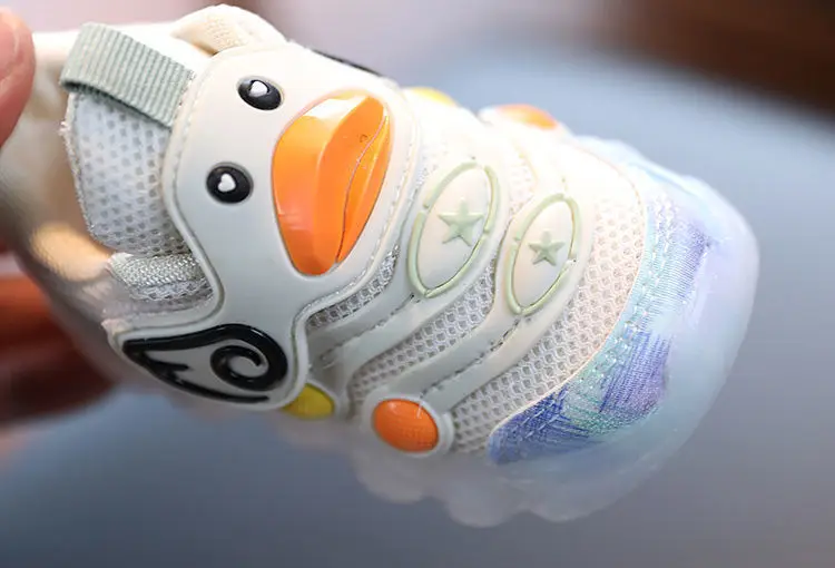 New LED Light-up Cartoon Sneakers for Toddlers - Soft Sole Running Shoes for Boys & Girls, Baby Glowing Sport Shoes