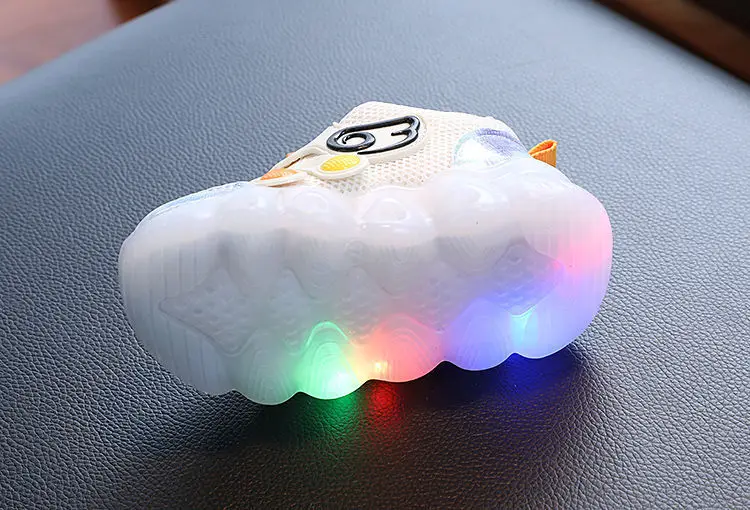 New LED Light-up Cartoon Sneakers for Toddlers - Soft Sole Running Shoes for Boys & Girls, Baby Glowing Sport Shoes