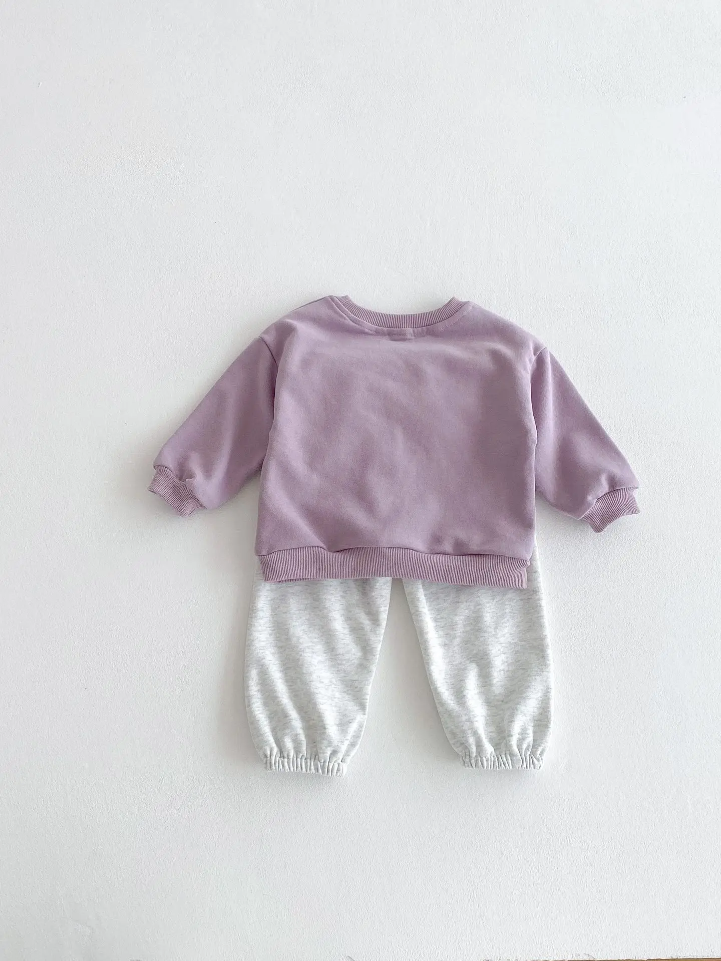 Korean-style Spring/Autumn New Toddler & Kids 2-Piece Set, Pure Cotton Color-Block Sweatshirt & Joggers