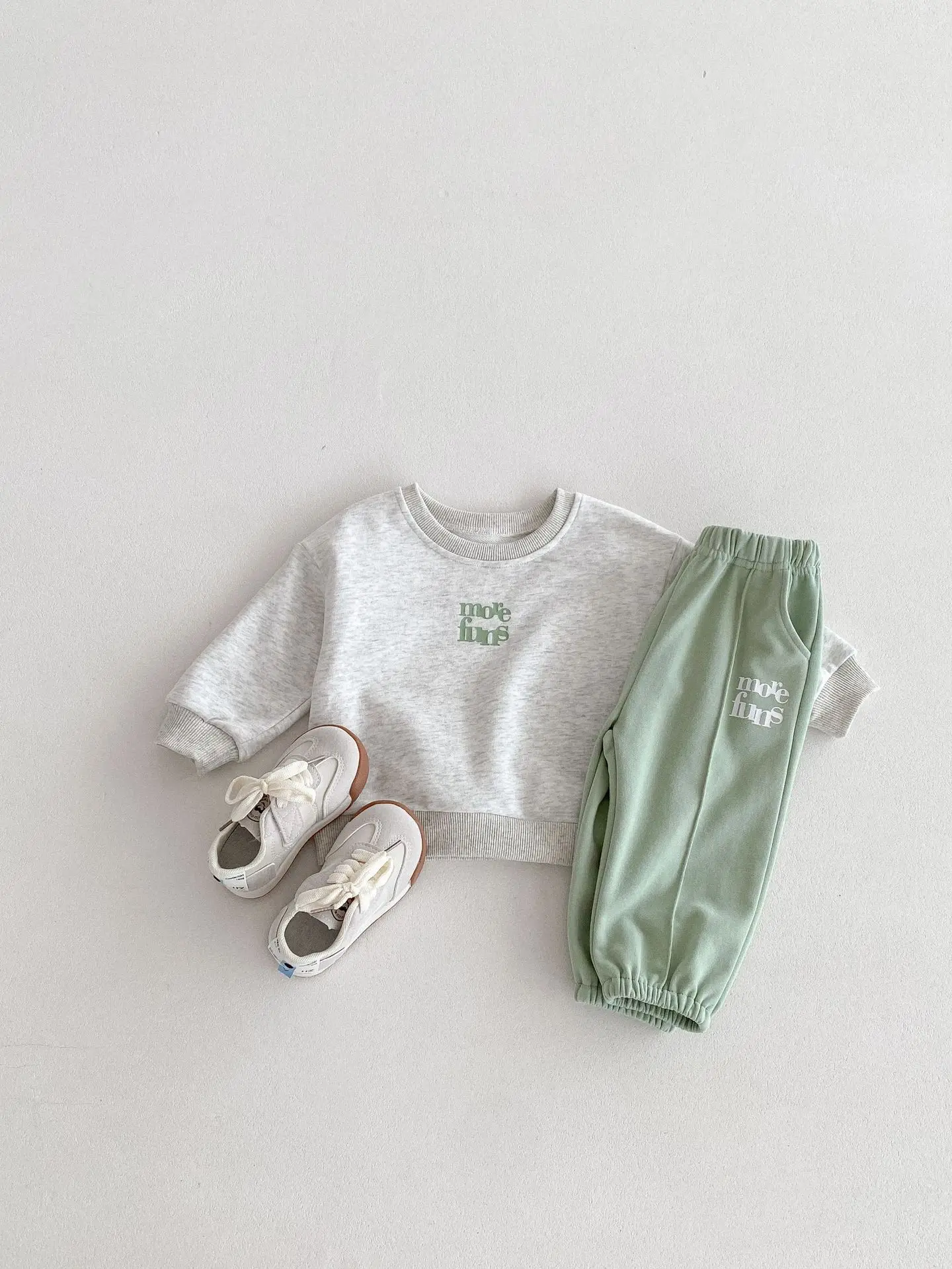 Korean-style Spring/Autumn New Toddler & Kids 2-Piece Set, Pure Cotton Color-Block Sweatshirt & Joggers