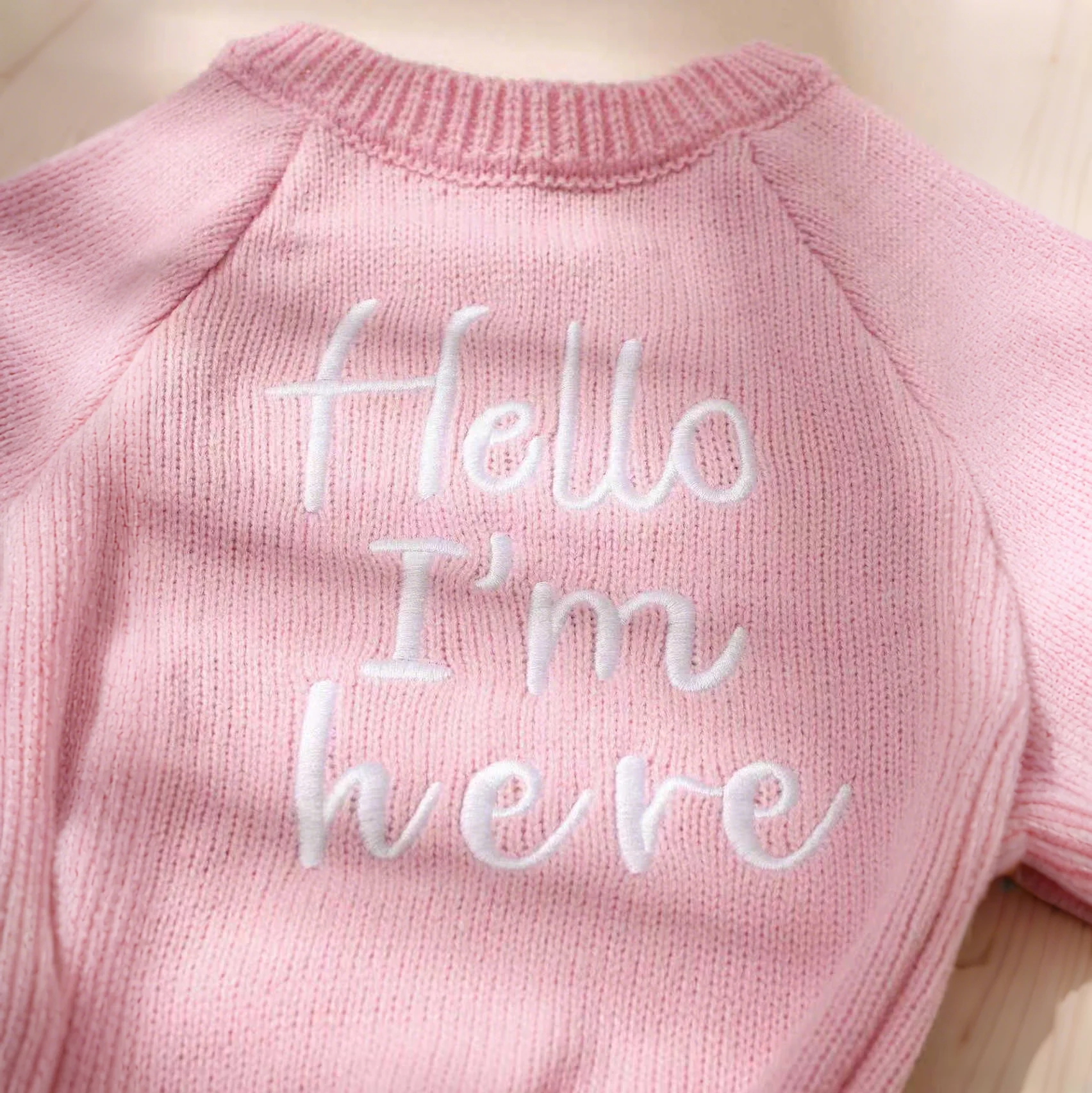 Ylsteed “Hello I'm Here‘ Knitting Newborn Photography Romper with Hat Baby Boy Girl Sweater Photo Shooting Coming Home Outfit-HD