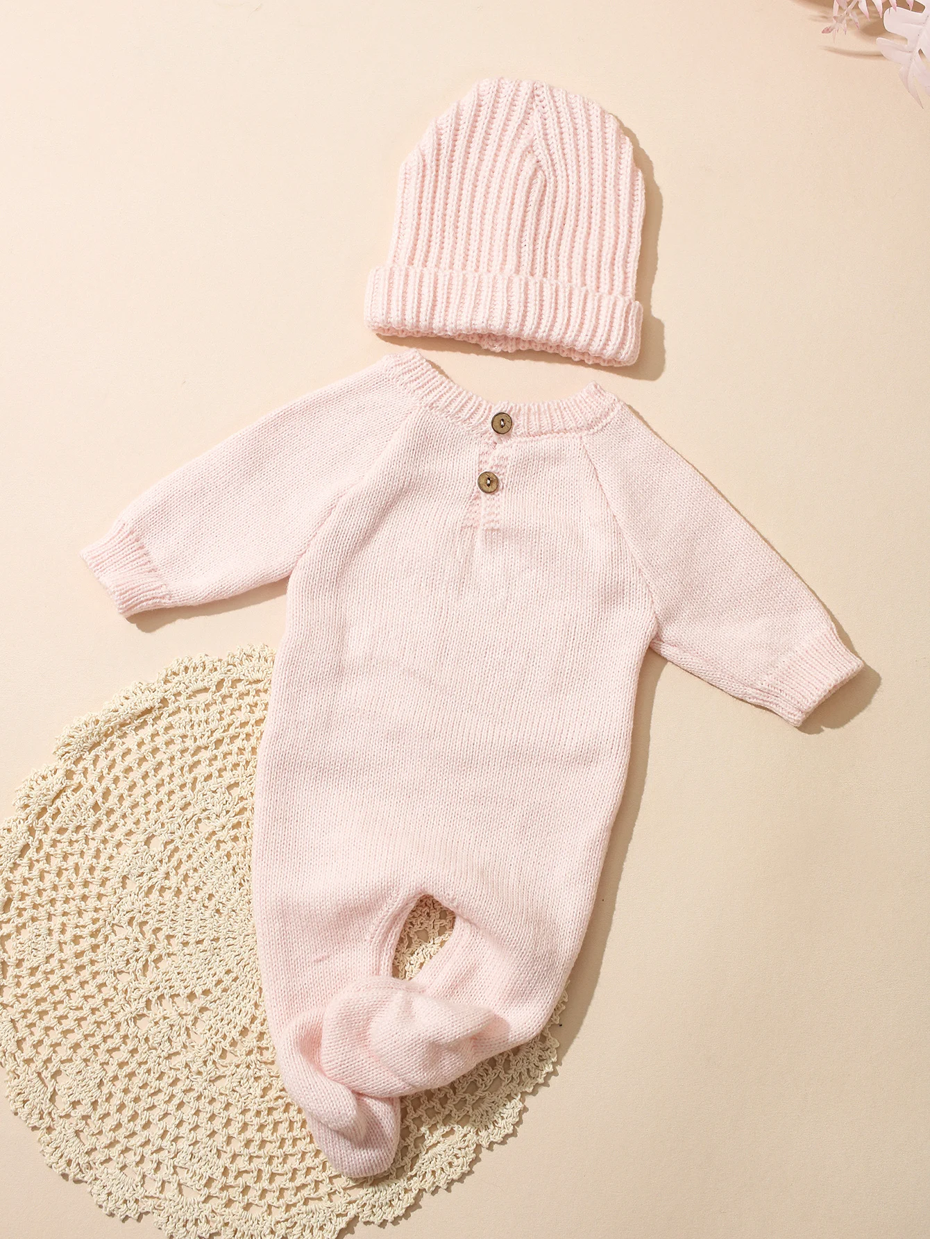 Ylsteed “Hello I'm Here‘ Knitting Newborn Photography Romper with Hat Baby Boy Girl Sweater Photo Shooting Coming Home Outfit-HD