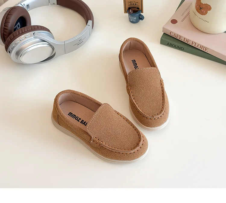 Children Slip-on Shoes Spring Autumn Kids Loafers Boys Casual Shoes Soft Suede Leather Shoes For Boy Beige, Brown, Blue