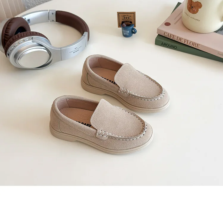 Children Slip-on Shoes Spring Autumn Kids Loafers Boys Casual Shoes Soft Suede Leather Shoes For Boy Beige, Brown, Blue