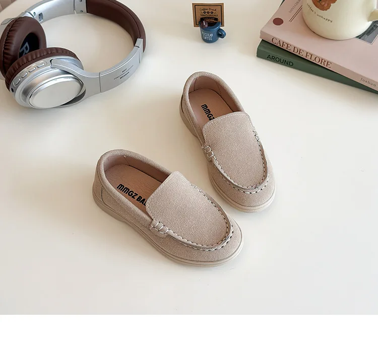 Children Slip-on Shoes Spring Autumn Kids Loafers Boys Casual Shoes Soft Suede Leather Shoes For Boy Beige, Brown, Blue