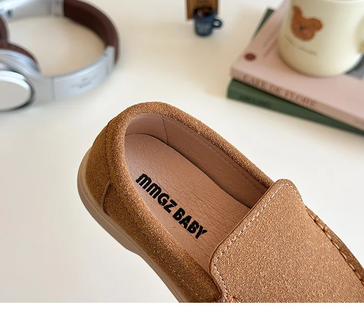 Children Slip-on Shoes Spring Autumn Kids Loafers Boys Casual Shoes Soft Suede Leather Shoes For Boy Beige, Brown, Blue