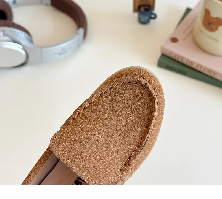 Children Slip-on Shoes Spring Autumn Kids Loafers Boys Casual Shoes Soft Suede Leather Shoes For Boy Beige, Brown, Blue
