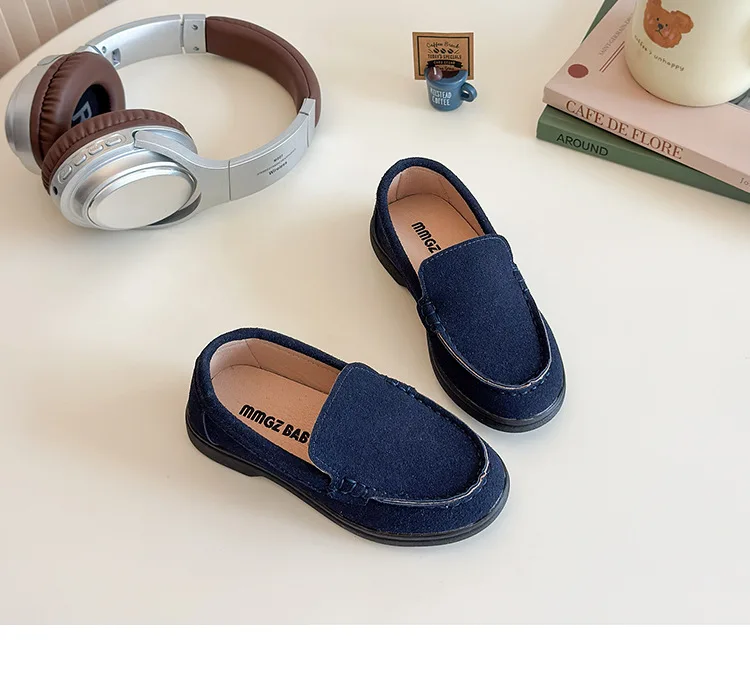 Children Slip-on Shoes Spring Autumn Kids Loafers Boys Casual Shoes Soft Suede Leather Shoes For Boy Beige, Brown, Blue