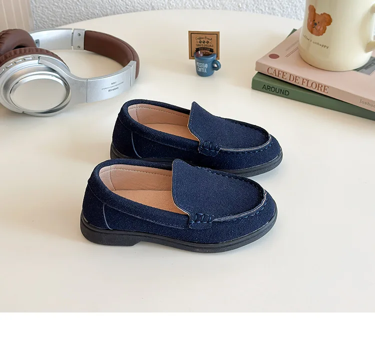 Children Slip-on Shoes Spring Autumn Kids Loafers Boys Casual Shoes Soft Suede Leather Shoes For Boy Beige, Brown, Blue