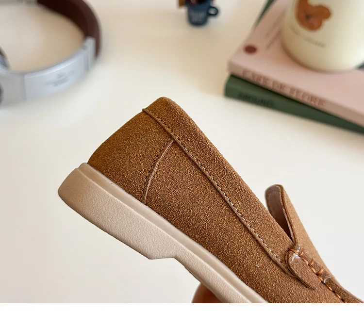 Children Slip-on Shoes Spring Autumn Kids Loafers Boys Casual Shoes Soft Suede Leather Shoes For Boy Beige, Brown, Blue