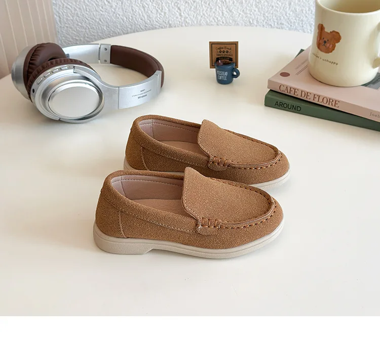 Children Slip-on Shoes Spring Autumn Kids Loafers Boys Casual Shoes Soft Suede Leather Shoes For Boy Beige, Brown, Blue