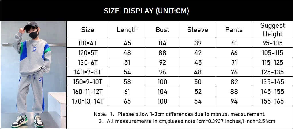 Spring Autumn New Toddler Clothing Set Splicing Letter Sweatshirts Pants 2Pcs For 3-14 Years Kids Tracksuits Boys Casual Outfits