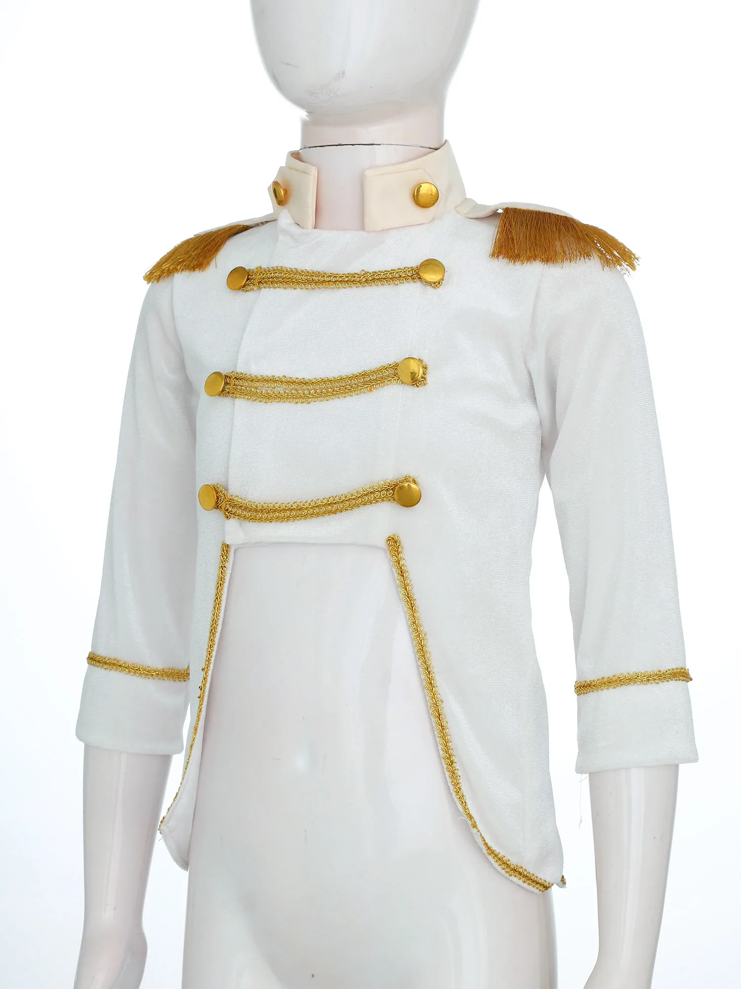 Baby Boys Long Sleeve Fringe Velvet Royal Prince Jacket Tailcoat Halloween King Knight Nobility Costume Photography Outerwear