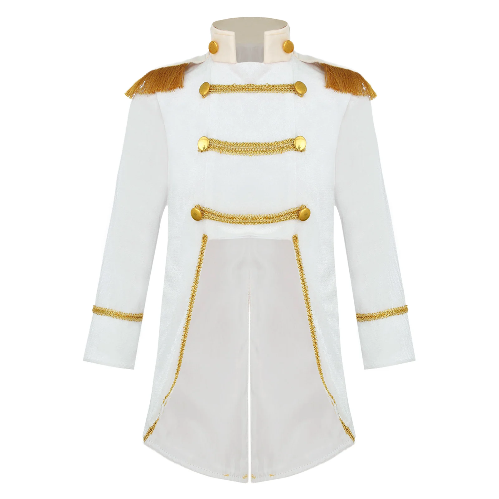 Baby Boys Long Sleeve Fringe Velvet Royal Prince Jacket Tailcoat Halloween King Knight Nobility Costume Photography Outerwear