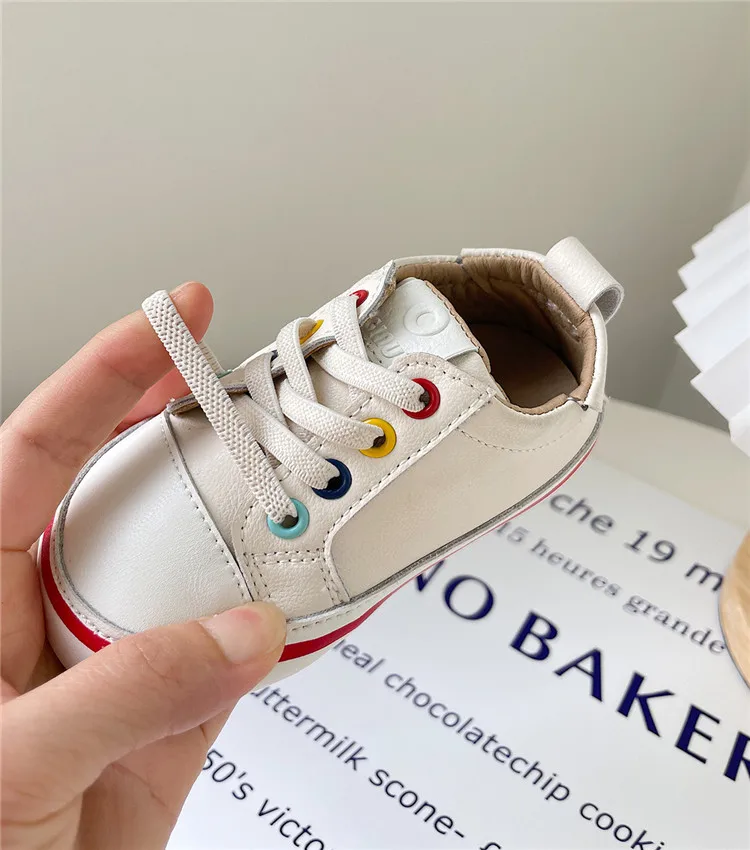 New Spring/Autumn Baby Shoes Leather Toddler Boys Barefoot Shoe Soft Sole Girls Outdoor Tennis Fashion Little Kids Sneakers