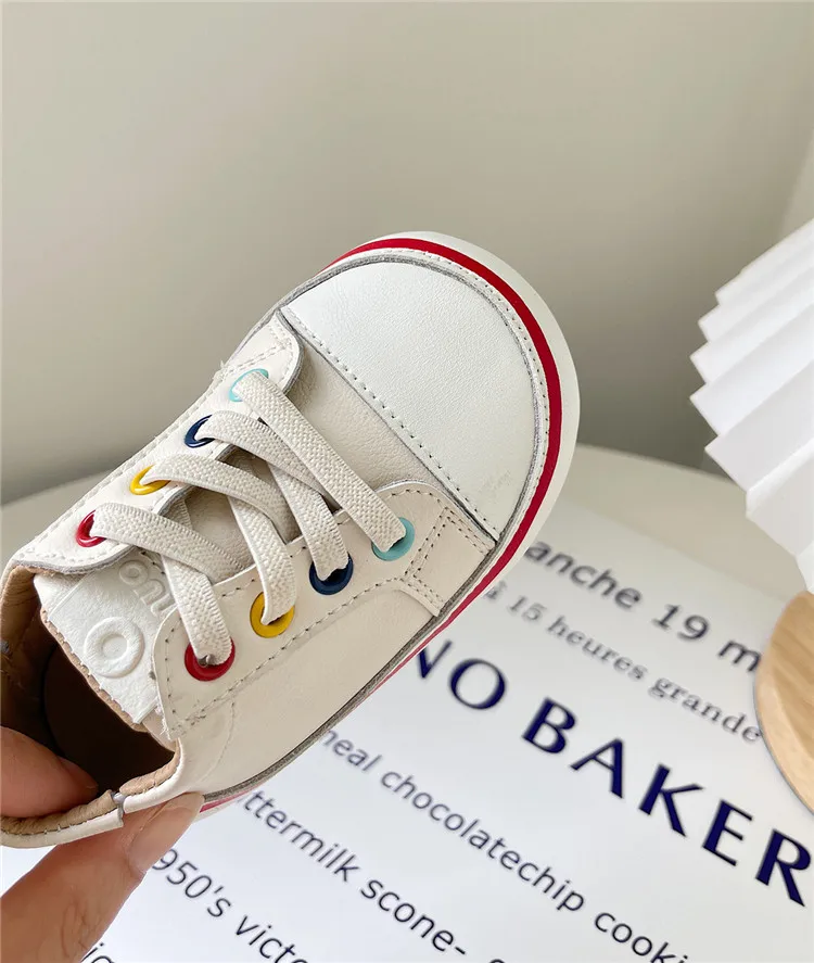New Spring/Autumn Baby Shoes Leather Toddler Boys Barefoot Shoe Soft Sole Girls Outdoor Tennis Fashion Little Kids Sneakers