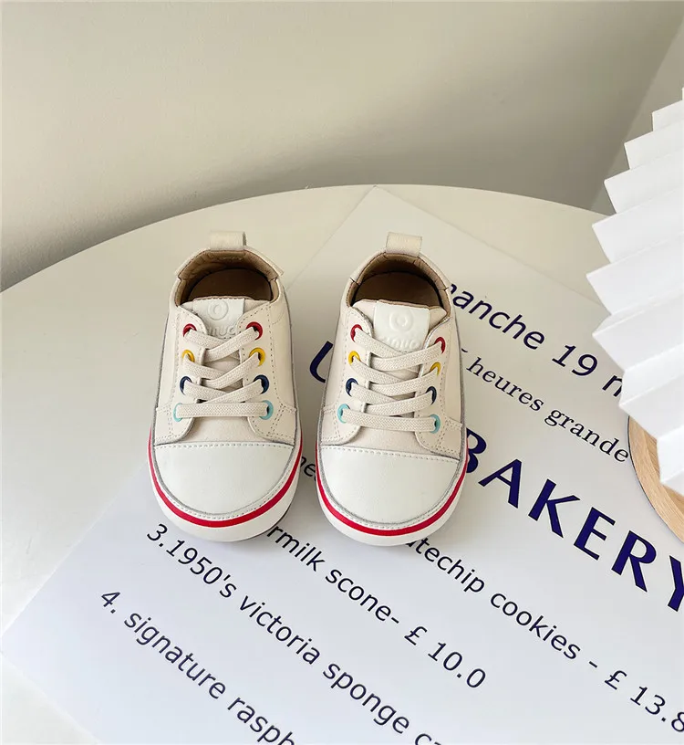 New Spring/Autumn Baby Shoes Leather Toddler Boys Barefoot Shoe Soft Sole Girls Outdoor Tennis Fashion Little Kids Sneakers