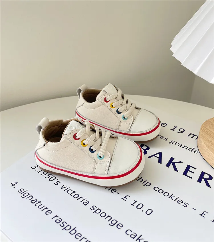 New Spring/Autumn Baby Shoes Leather Toddler Boys Barefoot Shoe Soft Sole Girls Outdoor Tennis Fashion Little Kids Sneakers