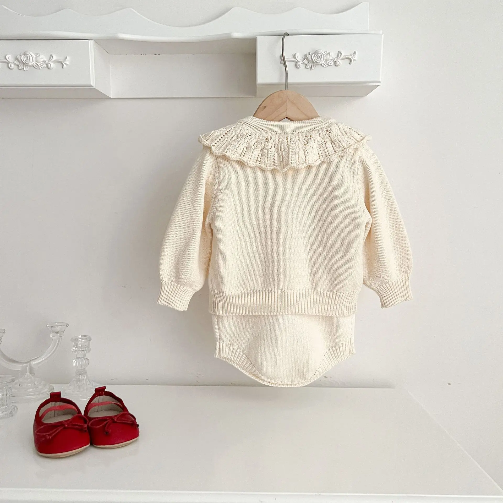 Autumn Winter Newborn Infant Baby Girls Romper Knitting Embroidery Coat Rompers Kids Onepiece Fashion Baby Clothing