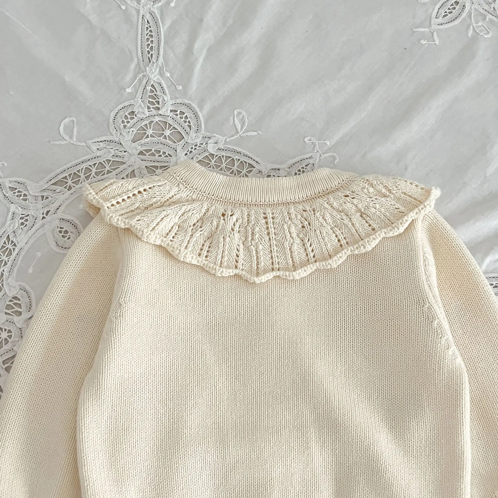 Autumn Winter Newborn Infant Baby Girls Romper Knitting Embroidery Coat Rompers Kids Onepiece Fashion Baby Clothing