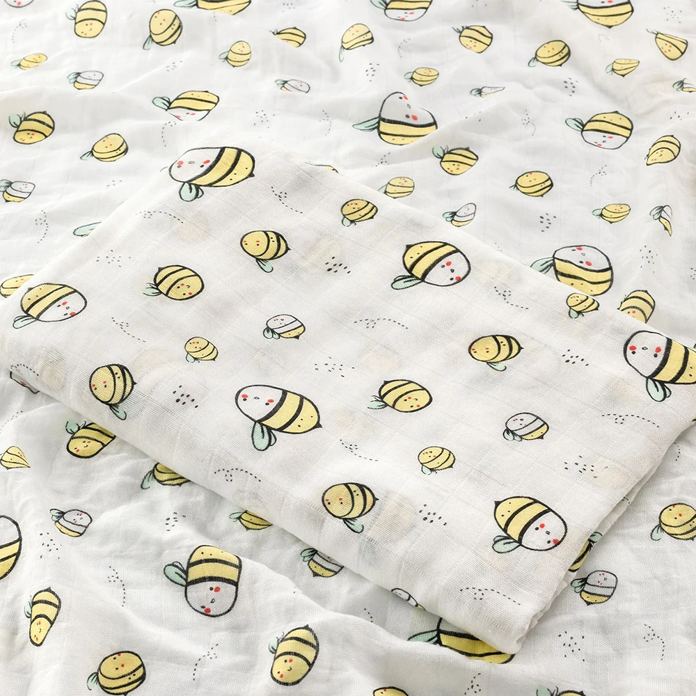 Muslin Tree Newborn Muslin Swaddle Baby Multi-use Bamboo Cotton Blanket Infant Newborn Baby Wrap 120X120cm