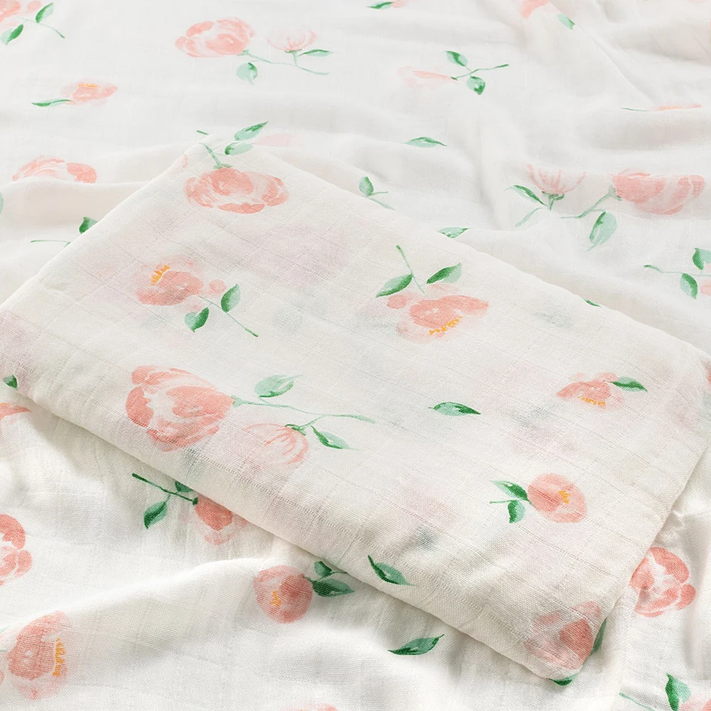 Muslin Tree Newborn Muslin Swaddle Baby Multi-use Bamboo Cotton Blanket Infant Newborn Baby Wrap 120X120cm