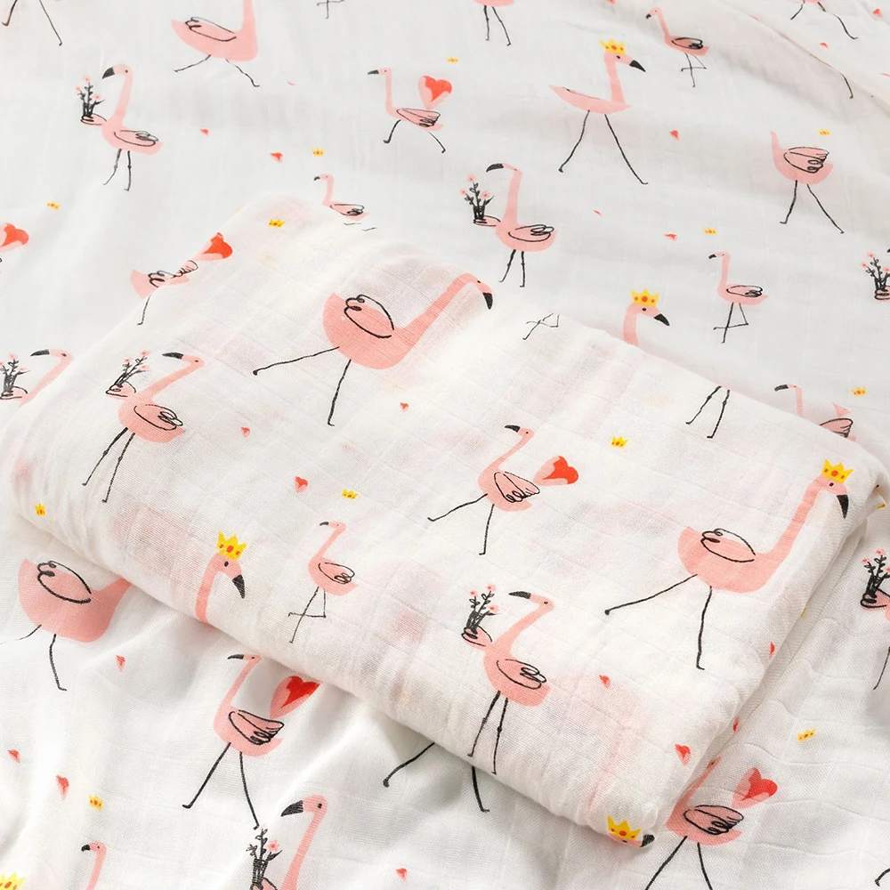 Muslin Tree Newborn Muslin Swaddle Baby Multi-use Bamboo Cotton Blanket Infant Newborn Baby Wrap 120X120cm