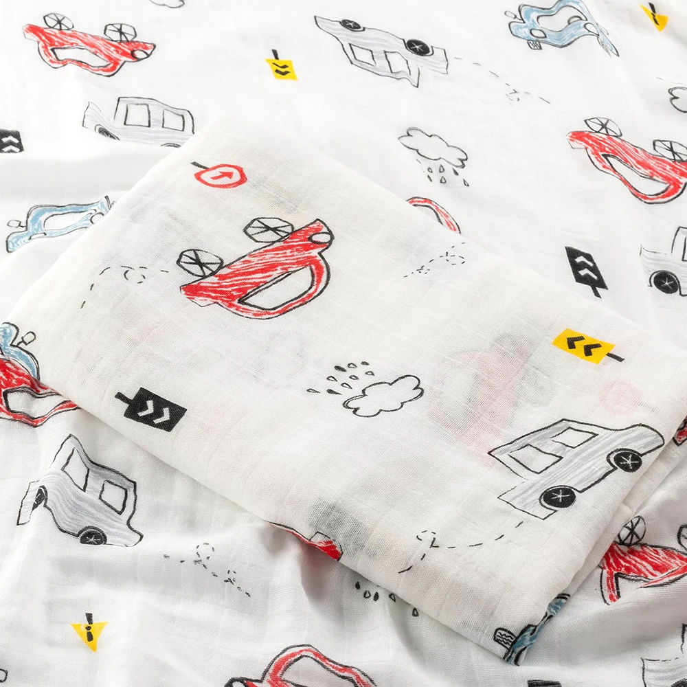 Muslin Tree Newborn Muslin Swaddle Baby Multi-use Bamboo Cotton Blanket Infant Newborn Baby Wrap 120X120cm