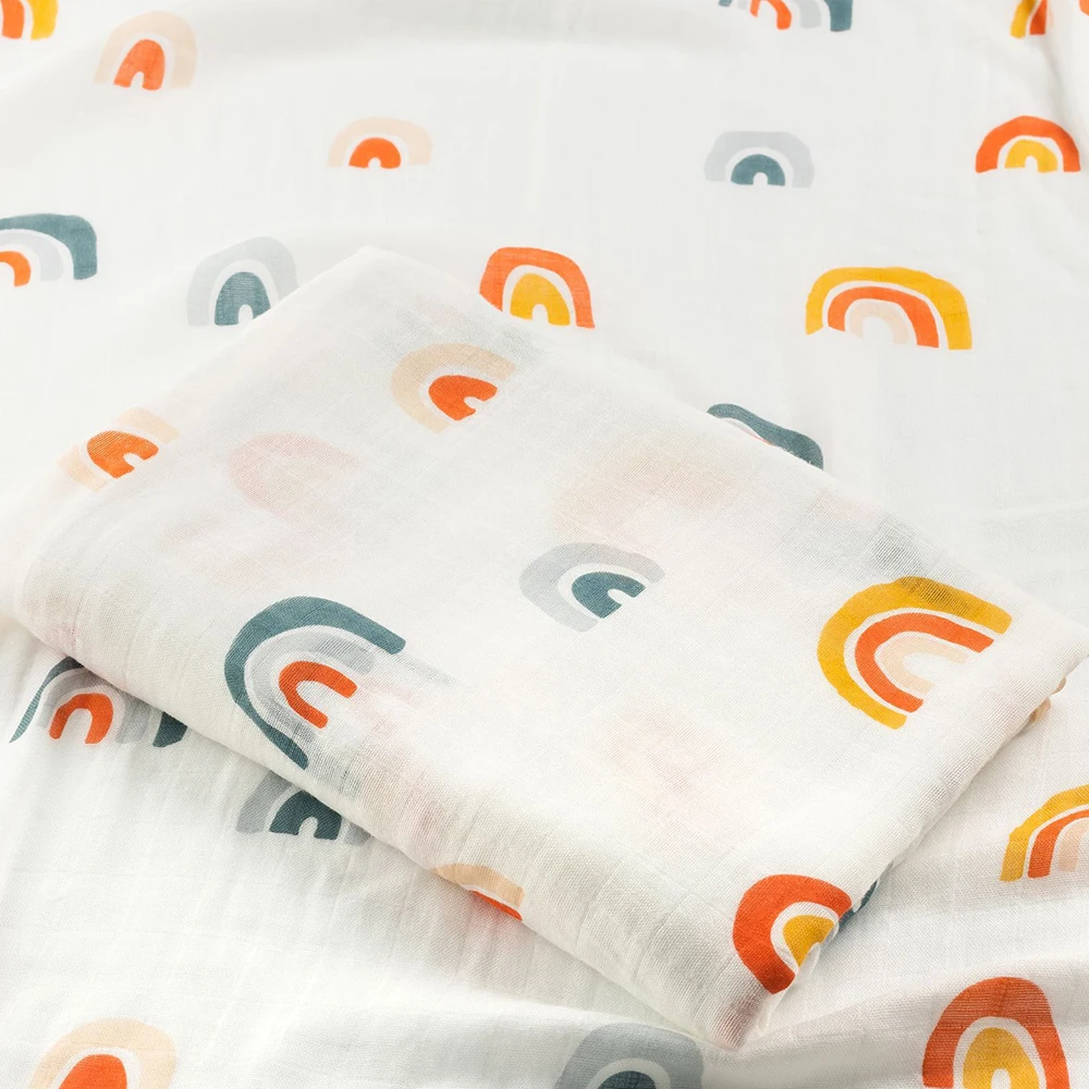 Muslin Tree Newborn Muslin Swaddle Baby Multi-use Bamboo Cotton Blanket Infant Newborn Baby Wrap 120X120cm