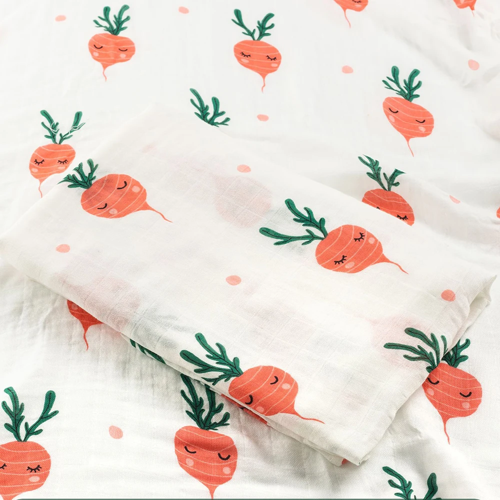 Muslin Tree Newborn Muslin Swaddle Baby Multi-use Bamboo Cotton Blanket Infant Newborn Baby Wrap 120X120cm
