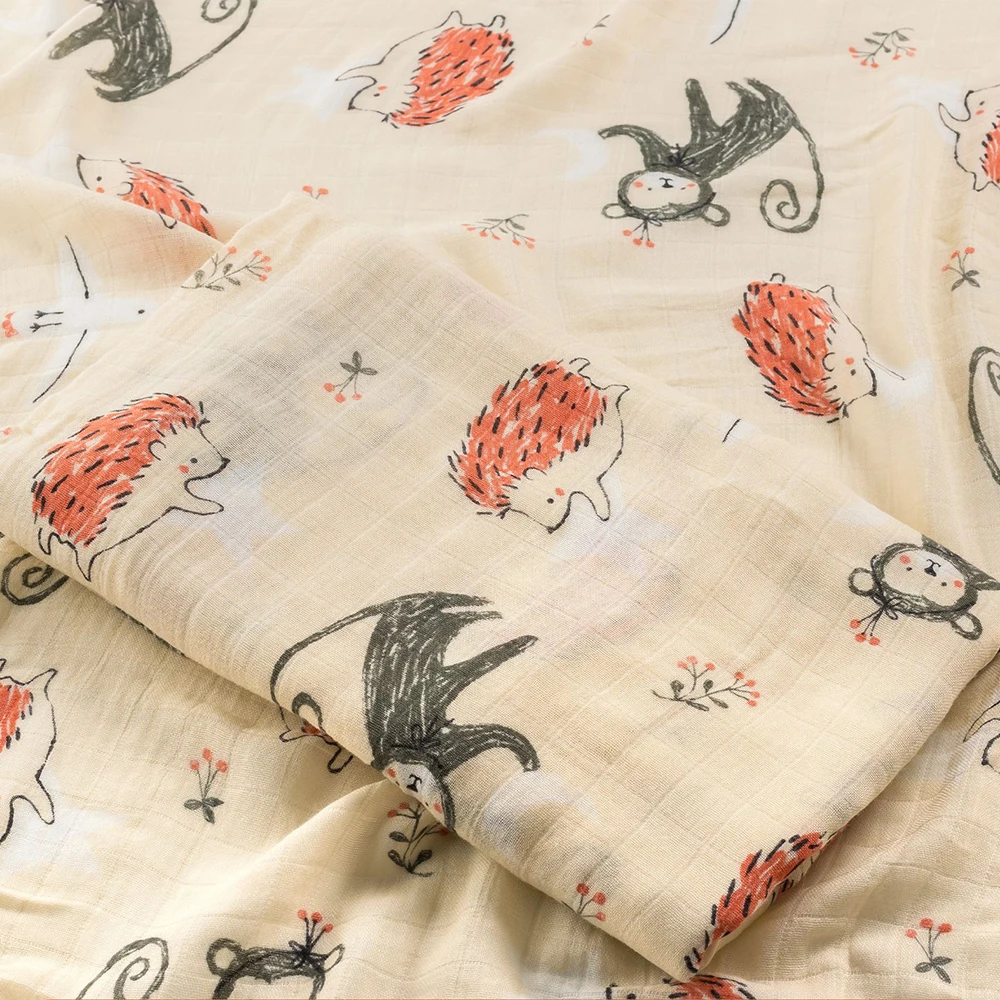 Muslin Tree Newborn Muslin Swaddle Baby Multi-use Bamboo Cotton Blanket Infant Newborn Baby Wrap 120X120cm