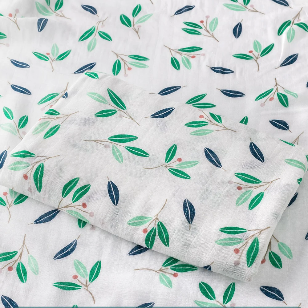 Muslin Tree Newborn Muslin Swaddle Baby Multi-use Bamboo Cotton Blanket Infant Newborn Baby Wrap 120X120cm